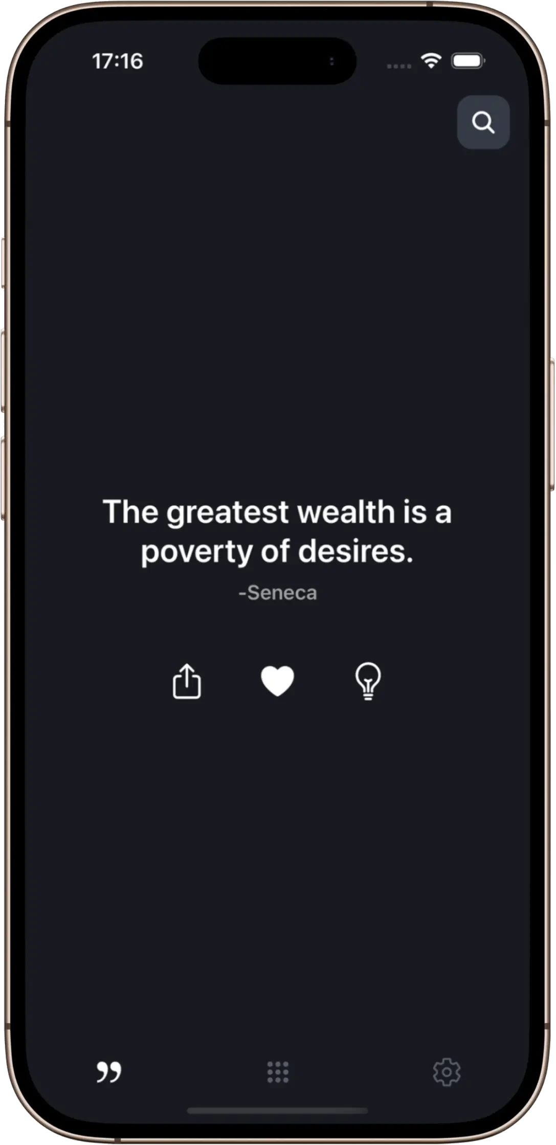 Stoic Mind daily Stoic quote screen